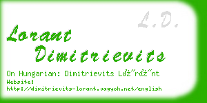 lorant dimitrievits business card